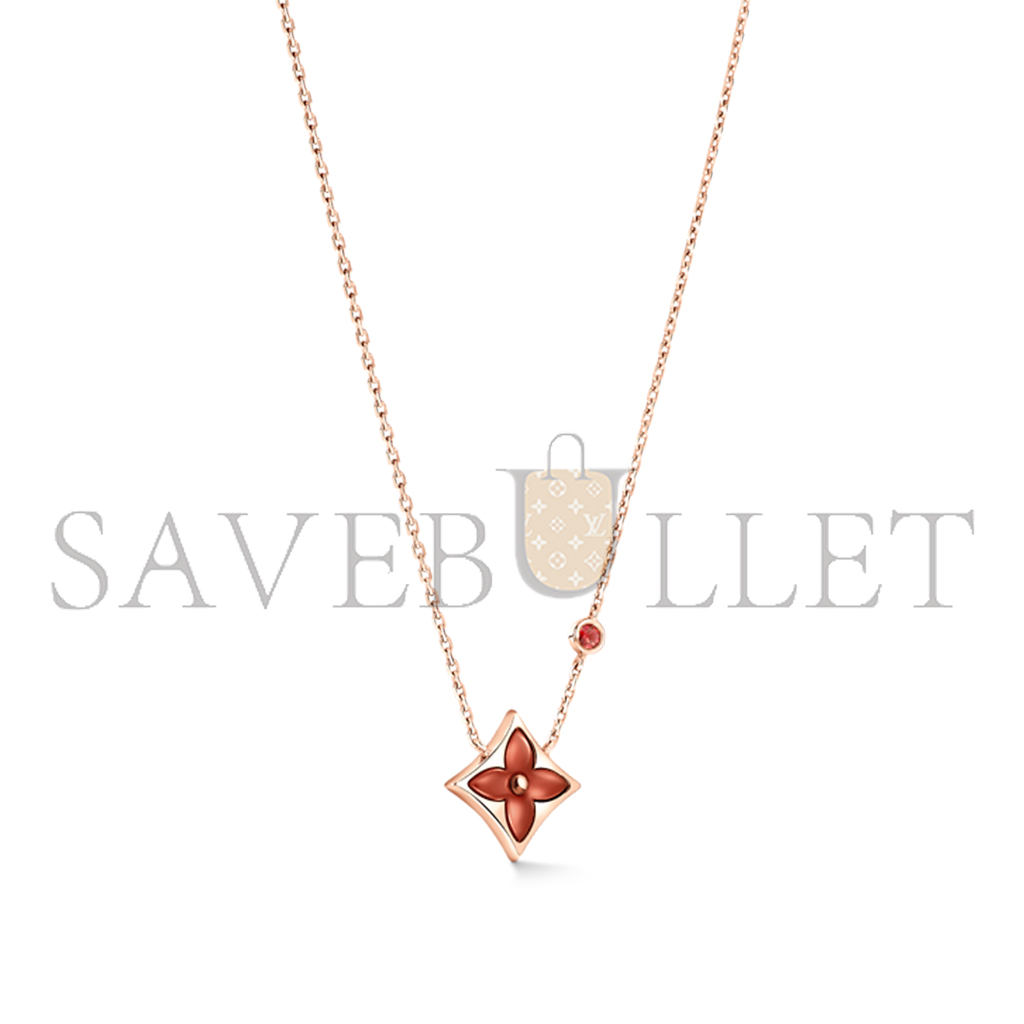 l**is V*t*n color blossom bb cny star 18k chalcedony ruby necklace q03272